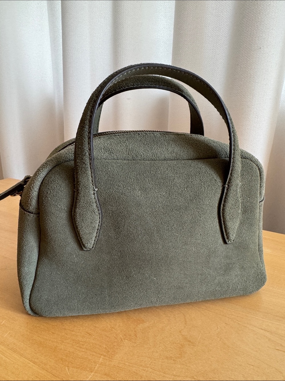 Madewell Suede Crossbody Bag in Olive Green